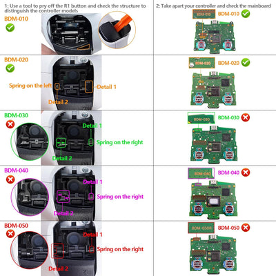 eXtremeRate 9 Modi 7 Farben DTF V3 LED Kit für ps5 Controller Ersatz Leuchttaste D-Pad Thumbsticks S