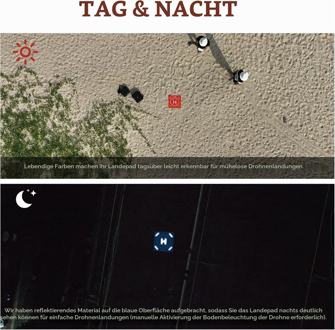 FPVtosky Drohnen-Landeplatz, Nacht Reflektierende, Universal, Gross, 76 cm,Schnellfaltbar,Doppelseit