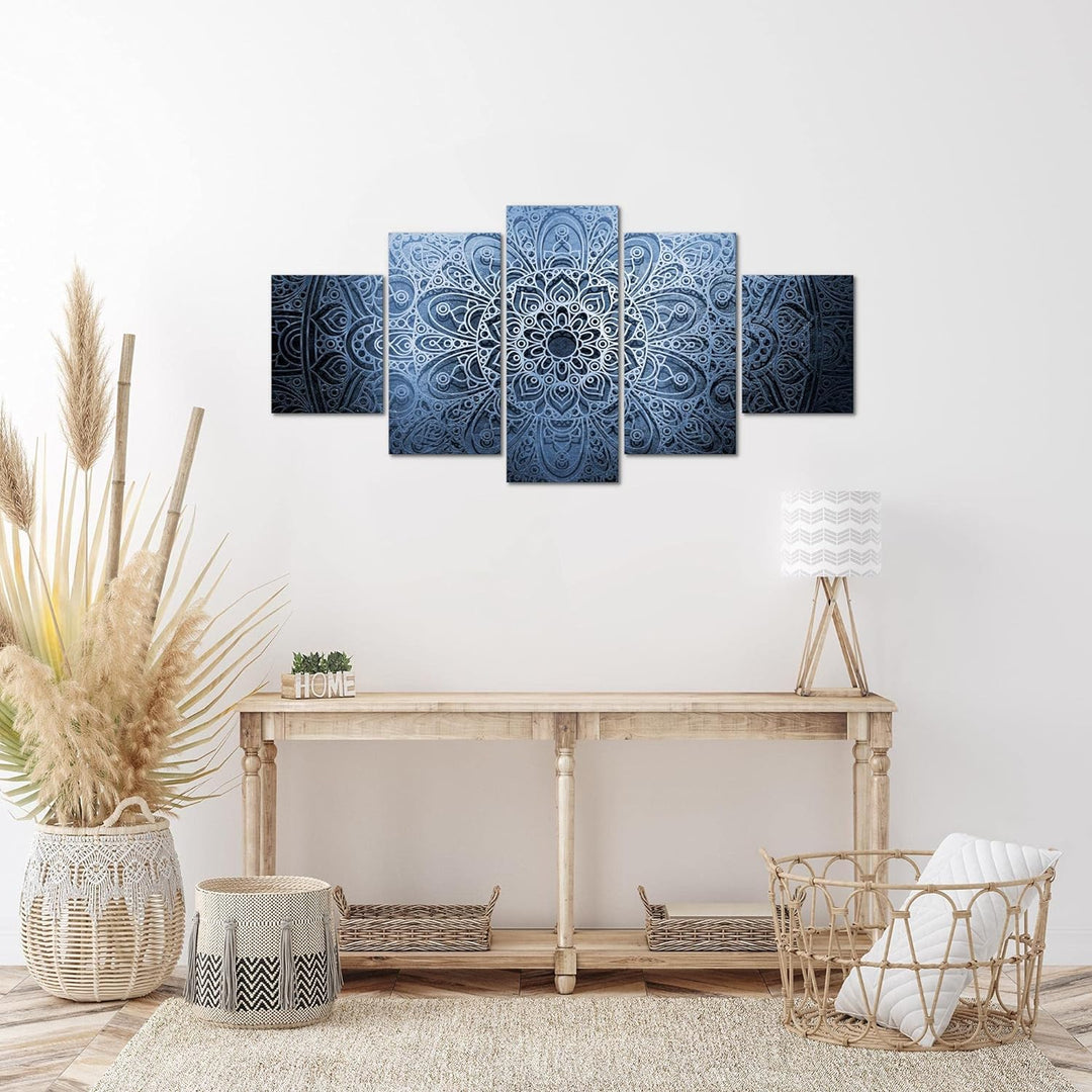 Runa Art Wandbilder Mandala 5 Teilig Bild auf Vlies Leinwand Deko Wohnzimmer Schlafzimmer Abstrakt B