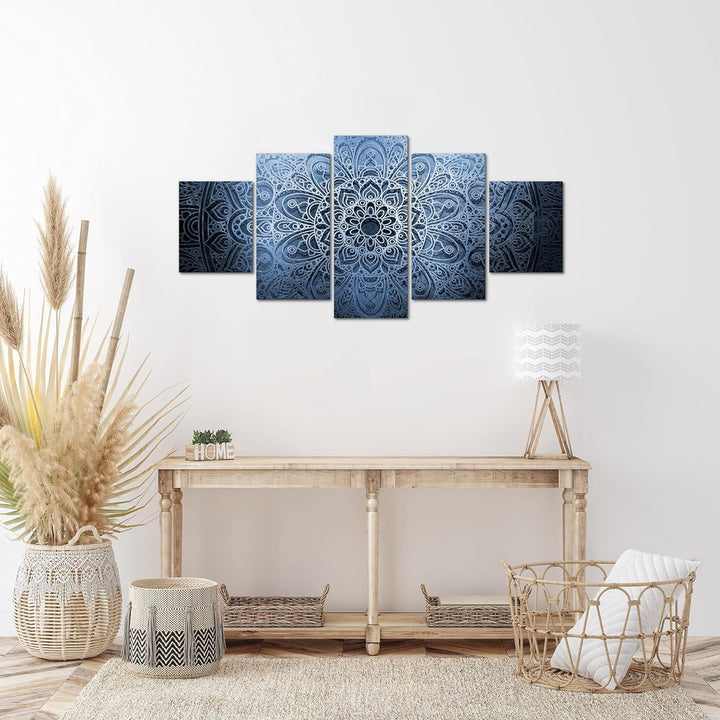 Runa Art Wandbilder Mandala 5 Teilig Bild auf Vlies Leinwand Deko Wohnzimmer Schlafzimmer Abstrakt B