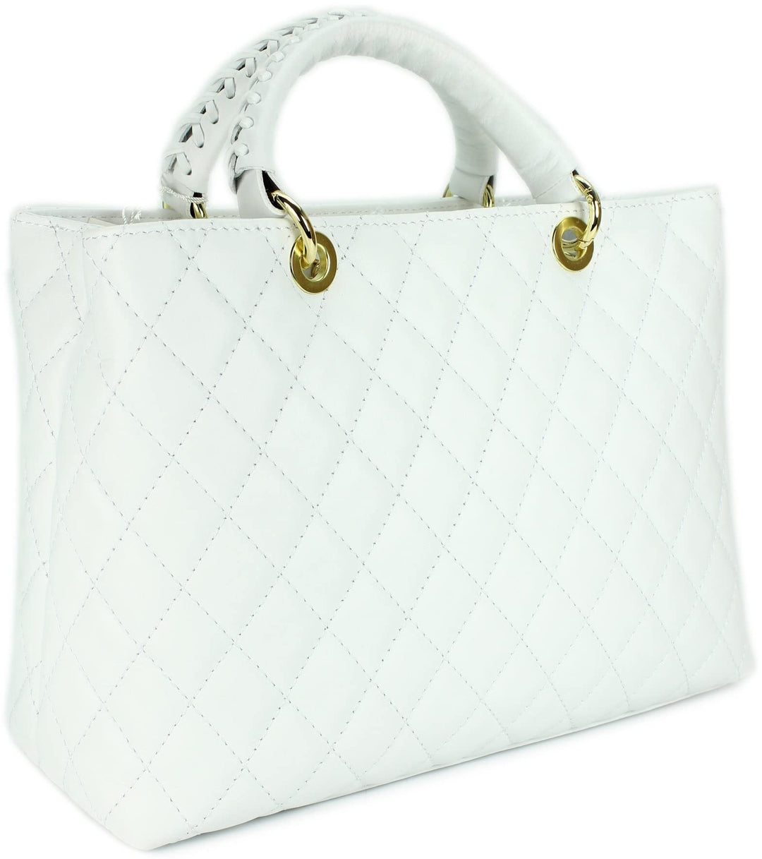 Belli edle italienische Echt Nappa Leder Damentasche Henkeltasche Umhängetasche gesteppt - 34x25x17