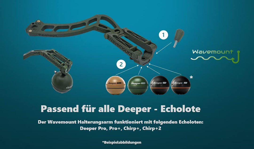 Wavemount - Deeper Halterung für alle Futterboote und Schlauchboote Bundle (Befestigungssatz)
