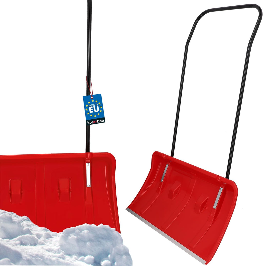 KOTARBAU® Schneeschieber mit Rädern Schneeschaufel 80 cm Schneewanne mit Alu-Profilkante Schneeschip