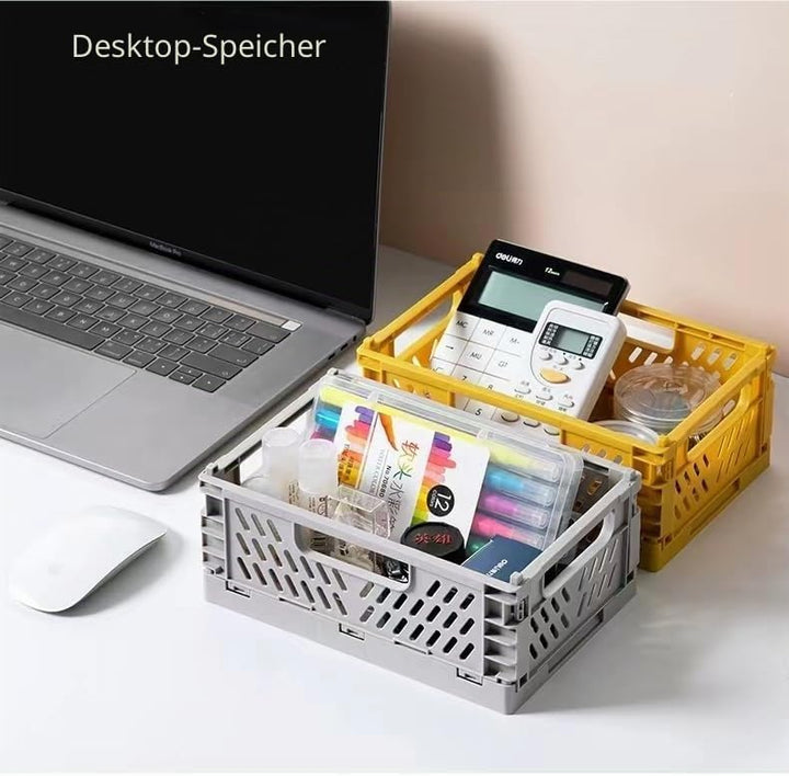 4 Stück Grün Klappbox 30×20×12cm,Klappkiste Körbe Aufbewahrung Zusammenklappbarer Tragbar Aufbewahru