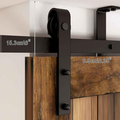 6FT/1.8M Deckenhalterung Schiebetür für Scheunentore, L-förmiges Halterungssystem, Passend für 60 cm