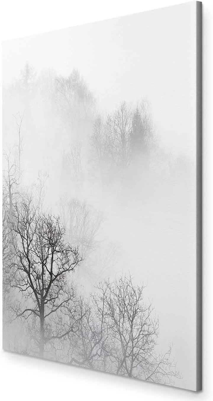 murando - Bilder Wald Nebel 80x120 cm Vlies Leinwandbild 1 tlg Kunstdruck modern Wandbilder XXL Wand