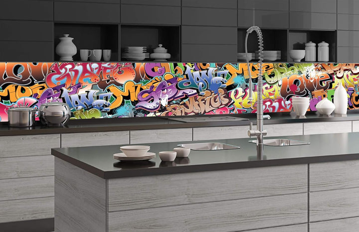 DIMEX Küchenrückwand Folie selbstklebend Graffiti | Klebefolie - Dekofolie - Spritzschutz für Küche