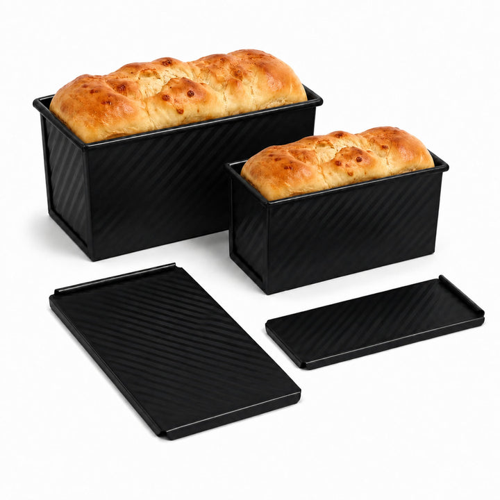 URMONA 2 Stück Toastbrot Brotbackform Mit Deckel, Toastbrotform & Kastenform mit Belüftungslöchern,
