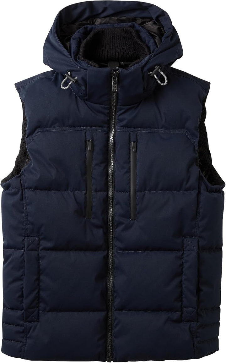 TOM TAILOR Herren Puffer Steppweste mit Abnehmbarer Kapuze L 10668-sky Captain Blue, L 10668-sky Cap
