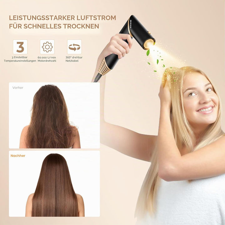 Hairstyler 5 in 1, Hair Styler Set, Airstyler 5 in 1, Haar Styler mit Automatischer Luft Lockenstab,