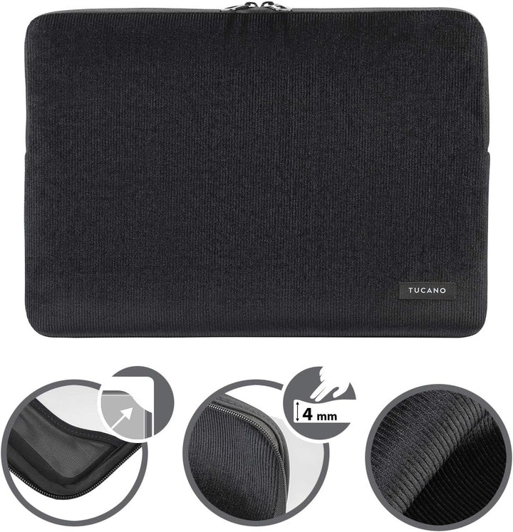 Tucano Second Skin Velluto, Notebook Sleeve aus Cord und Neopren 15,6 Zoll, MacBook Pro 15, MacBook