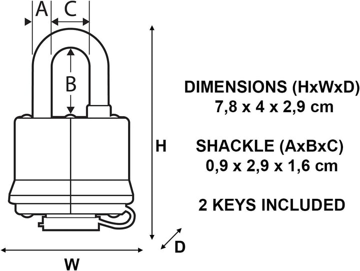 Master Lock 7804EURT 2-er Pack Vorhängeschlösser aus beschichtetem Stahl mit Stiftzuhaltung und Abde