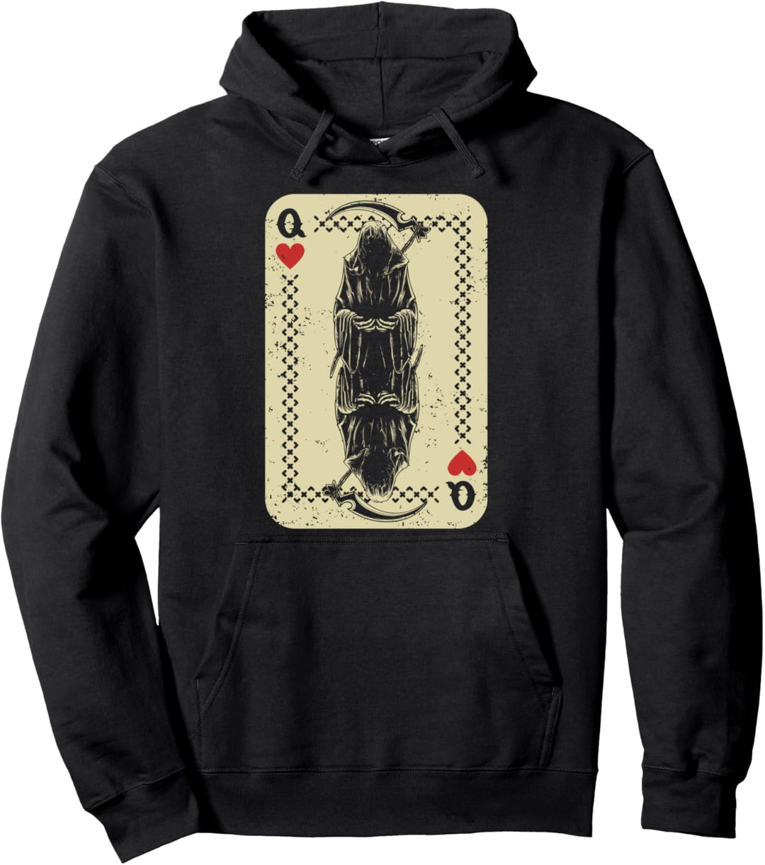 Santa Muerte Calavera Mexiko Skelett Pokerkarte Todeskönigin Pullover Hoodie