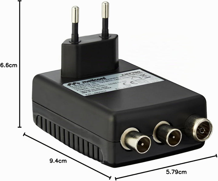 Meliconi AMP200, TV-Antennenverstärker, Digitaler 2-Wege-Signalverstärker, 220V Direktstromversorgun