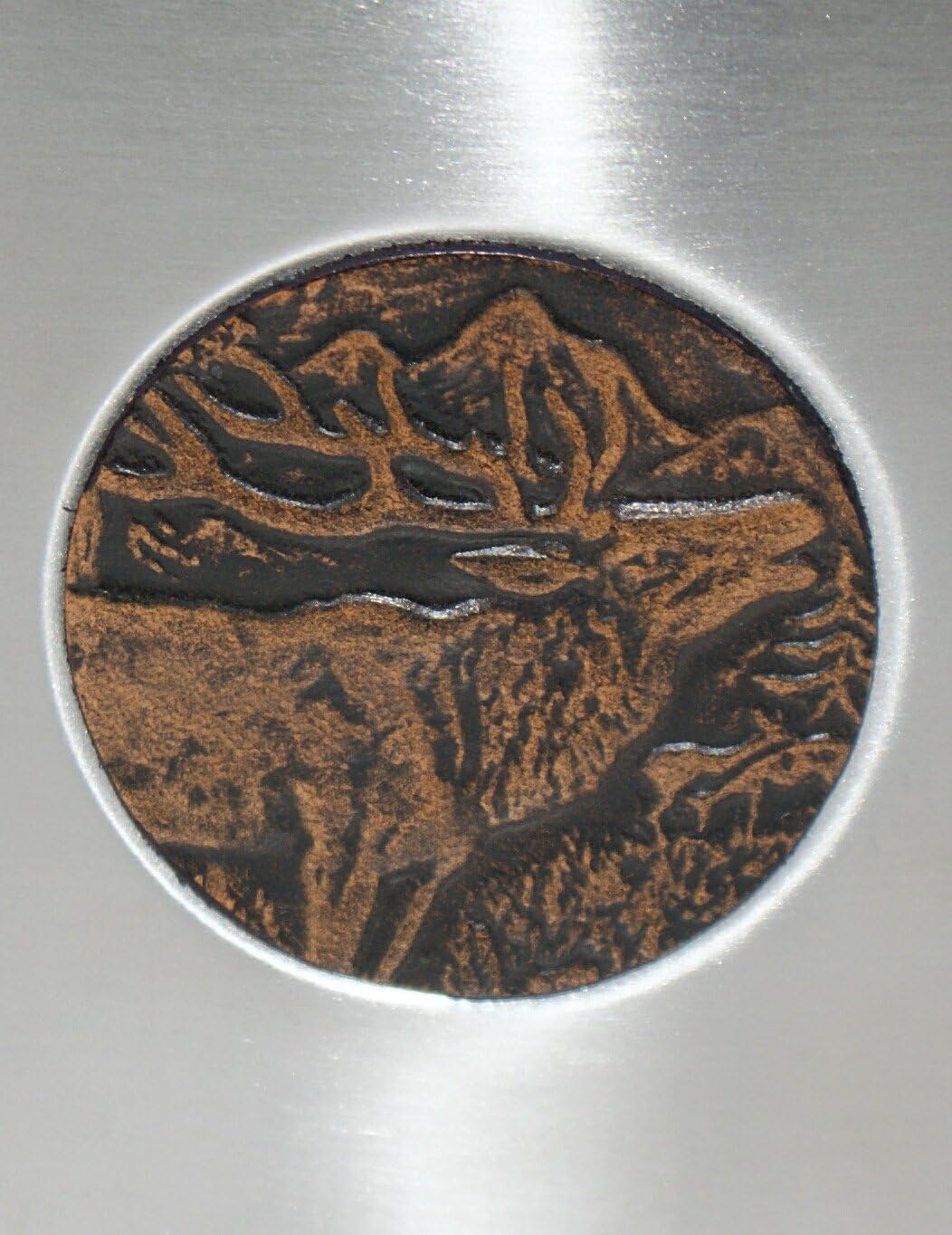 Flachmann Leder m.Hirsch Jäger Jagd Taschenflasche Trachtenflachmann Trinkflasche Edelstahl mit brau
