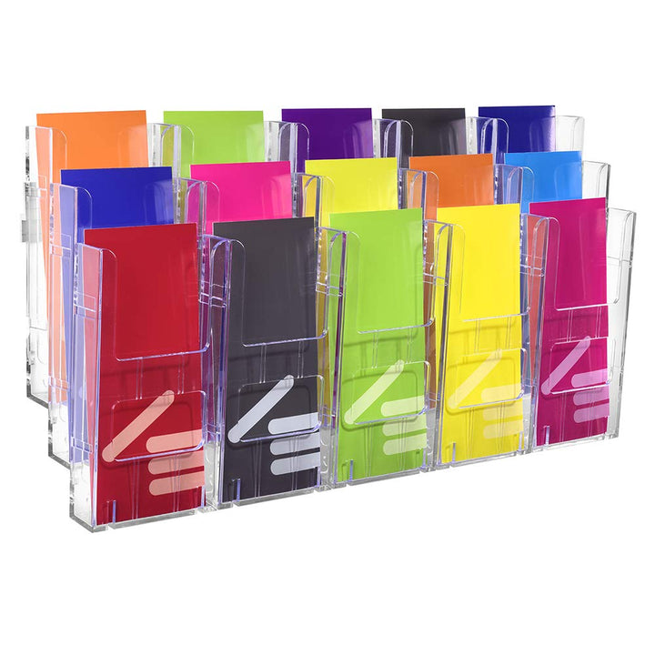 15-Fach DIN Lang (1/3 DIN A4) Wandprospekthalter/Dokumentenhalter/Prospektspender/Wandhalter/Mehrfac