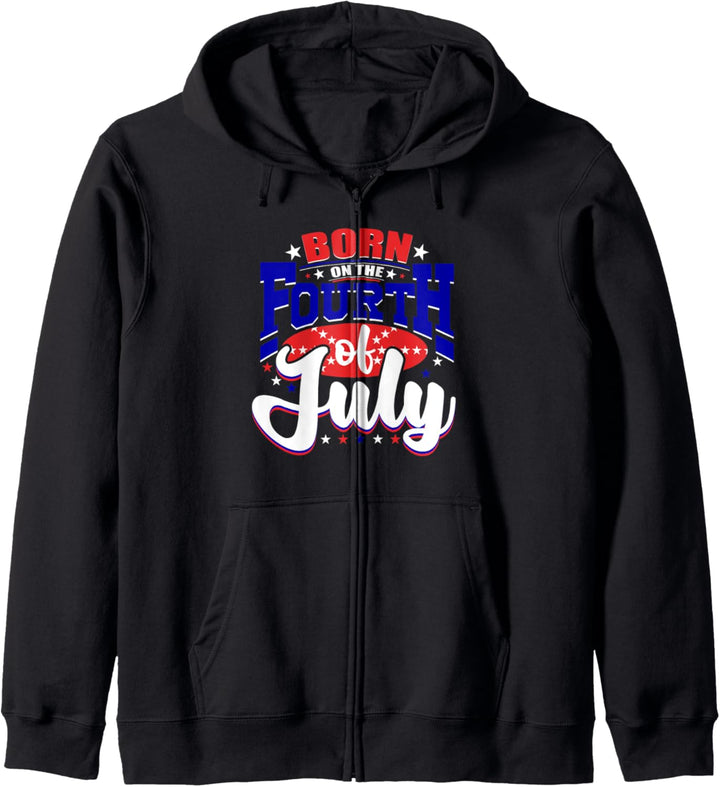 Born on the Fourth of July 4th Birthday American Patriotic Kapuzenjacke