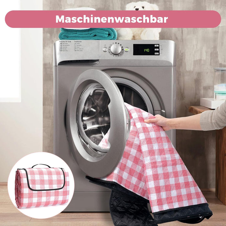 Oak & Tea Picknickdecke Wasserdicht Gross Faltbar Strandmatte Campingdecke 150 X 200 cm mit 4 Ecksch