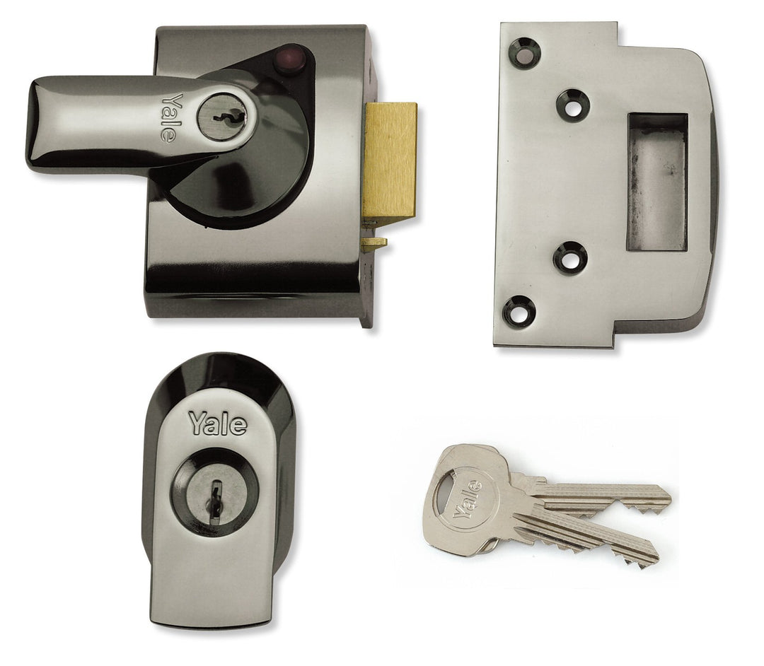Yale Locks BS2 Nachtriegelschloss, nach britischer Norm, 40 mm, verchromt