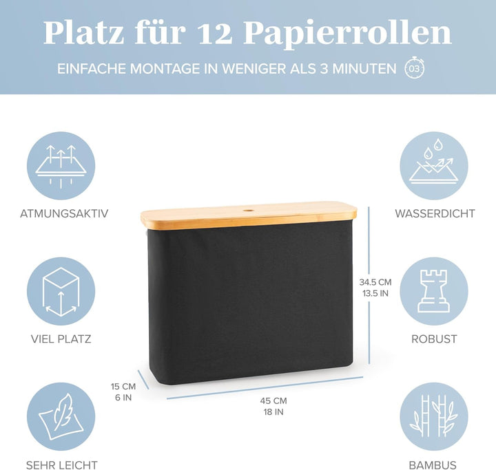 Lonbet - Toilettenpapierkorb - Toilettenpapieraufbewahrung - Der ultimative Badezimmer-Organizer - B