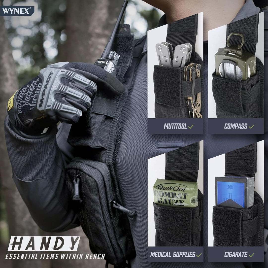 WYNEX Molle Zubehör Tasche mit Reissverschlusstasche, Rucksack Riemen Tasche Schultergurt Molle Befe