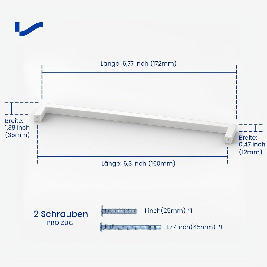 LONTAN 15 Stück Schrankgriffe Weiss Möbelgriffe 160mm lochabstand Möbelgriffe Weiss Griffe für Küche