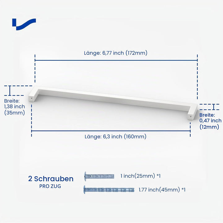 LONTAN 15 Stück Schrankgriffe Weiss Möbelgriffe 160mm lochabstand Möbelgriffe Weiss Griffe für Küche