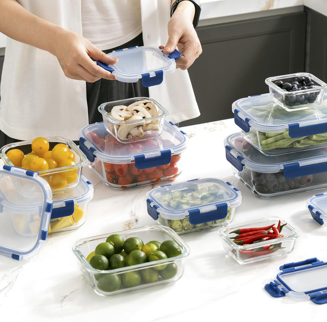 Vorratsbehälterset aus Glas, Glas-Frischhaltedosen,Aufbewahrungsbehälter für Küche und Restaurant mi