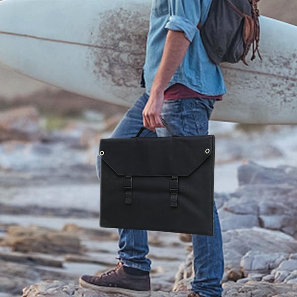 Powkey Solarpanel 60W Faltbares Solarpanel Monokristallines Solarmodul mit USB C 2*QC3.0 Port 12-18V