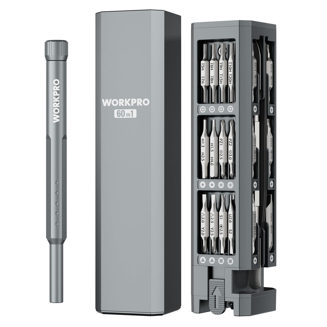 WORKPRO 60 in 1 Feinmechaniker Schraubendreher Set, Präzisionsschraubendreher-Set, mit Cr-V Bits, Ei