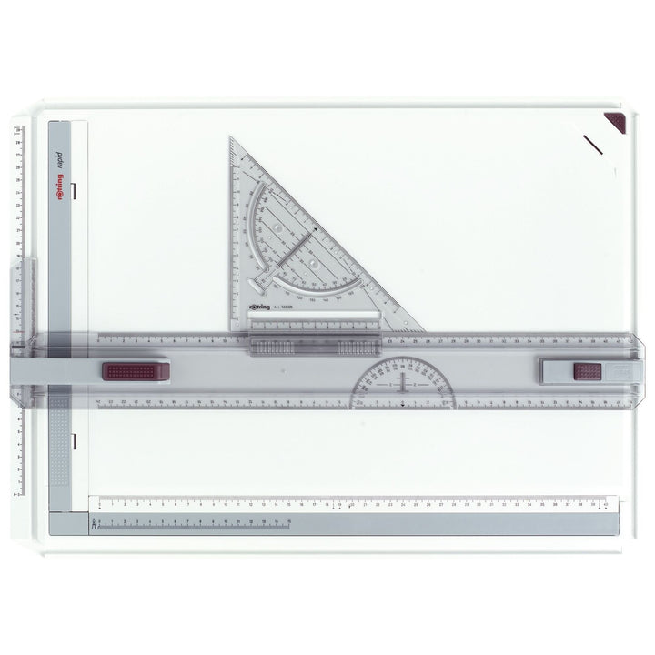 rOtring Rapid A3 Zeichenplatte | Professioneller Zeichenbrett mit Lineal und Zeichendreieck Rapid Ze