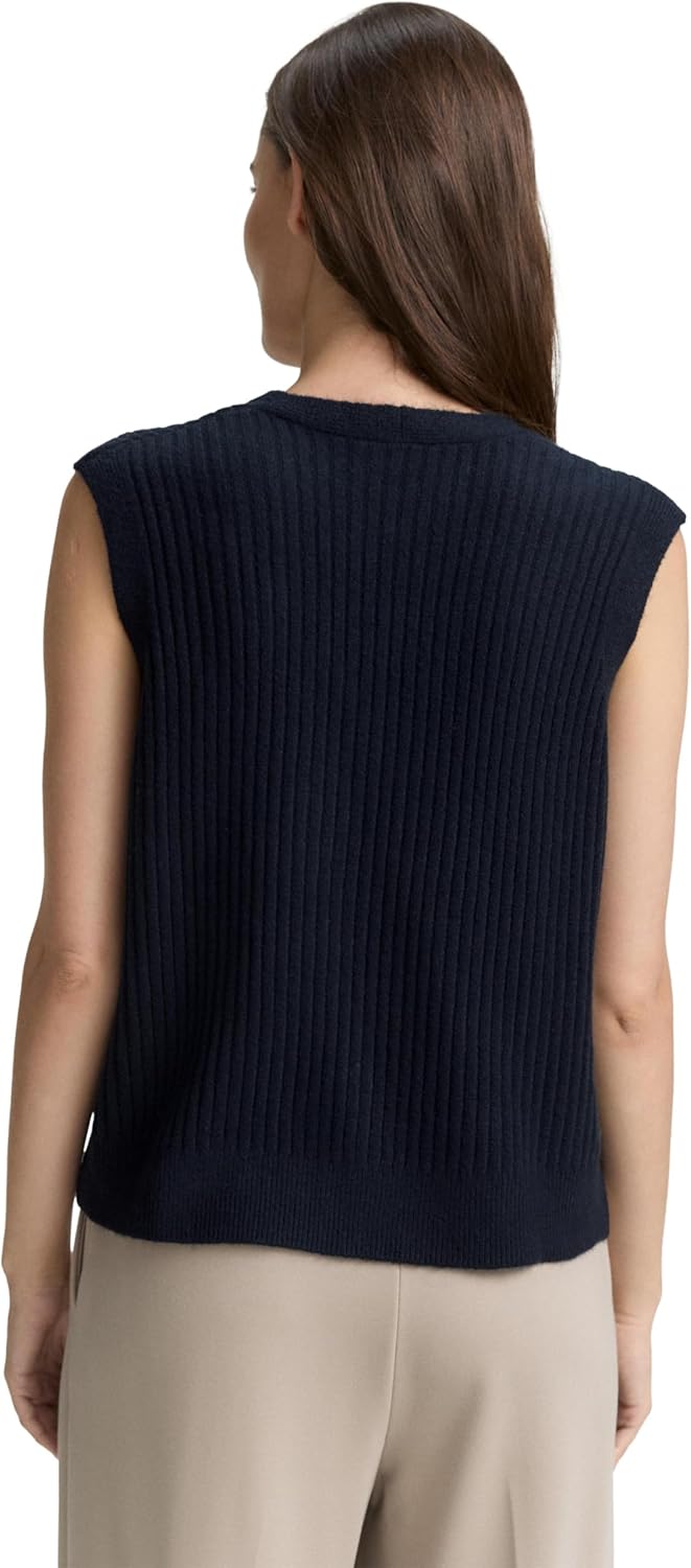 TOM TAILOR Damen RIPP Pullunder mit V-Ausschnitt XXS 11019 - Lunar Eclipse, XXS 11019 - Lunar Eclips