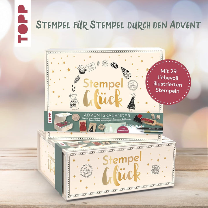 Adventskalender Stempel-Glück. Mit mehr als 24 Stempeln, Anleitungsbuch und weiterem Zubehör