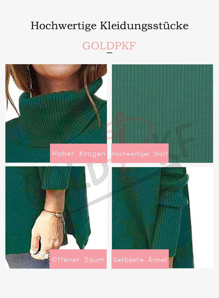 GOLDPKF Rollkragenpullover Damen Pullover Langarm Dicke Strickpullover Winter Warmer Oberteile C2-we