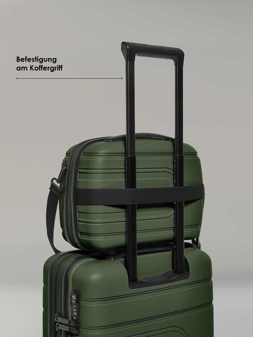 REDOLZ Hartschalen Handgepäck Kosmetik-Koffer | Stabiles Beauty-Case mit Aufsteckfunktion | 34 x 17