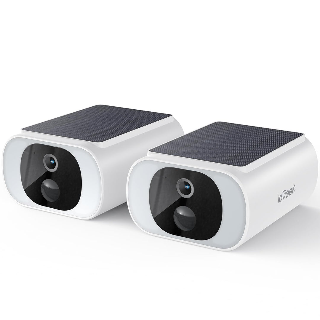 ieGeek 2K Überwachungskamera Aussen Akku, 2.4Ghz überwachungskamera Aussen Solar mit Built-In Solarp