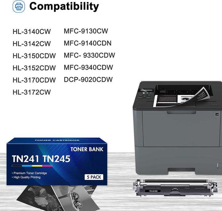 Toner Bank TN241 TN245 Kompatibel für Brother MFC 9332CDW DCP 9022CDW MFC 9142 CDN MFC-9332CDW DCP-9