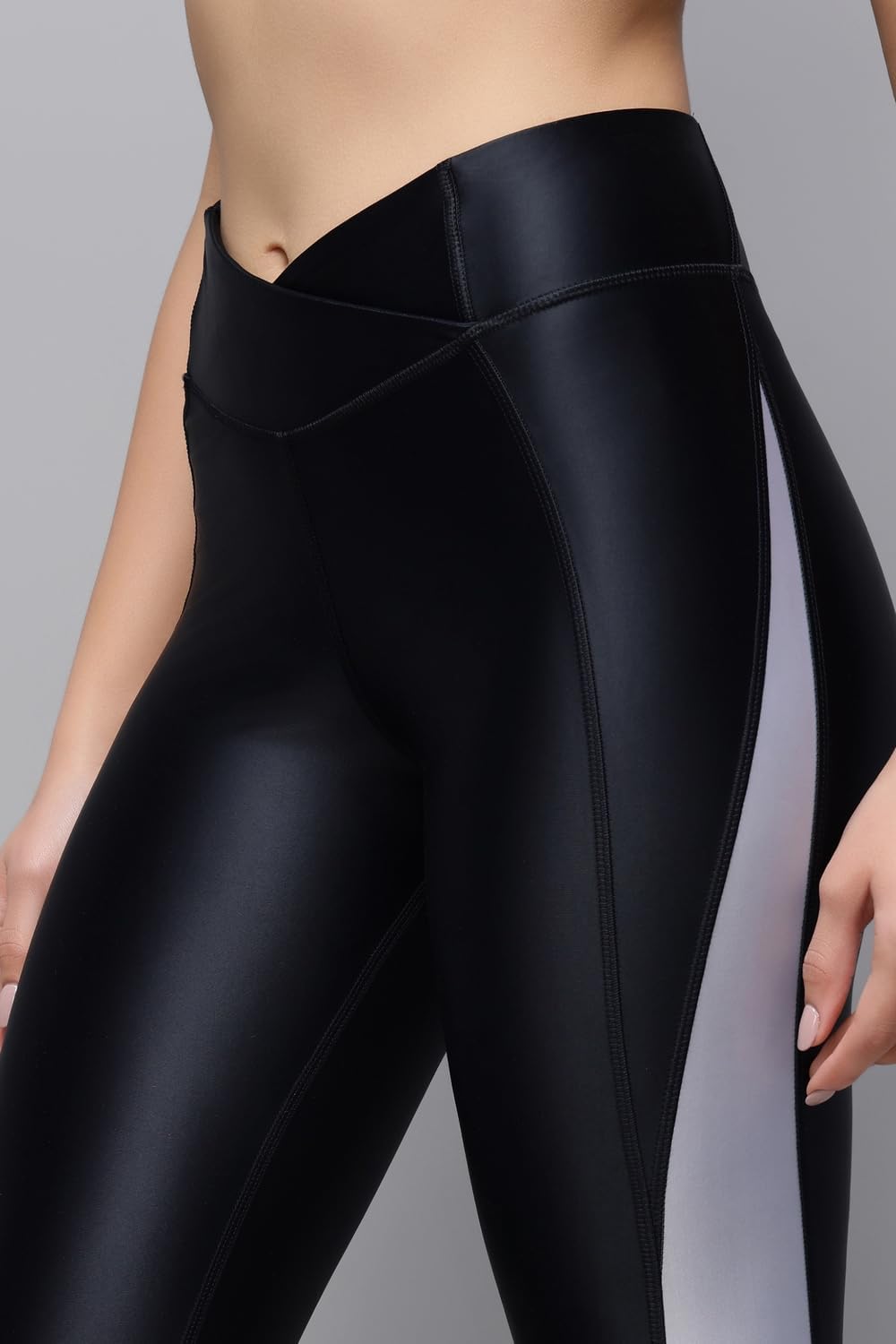 Reebok Damen Sh Highrise Tight-shinyly Netze XL Schwarz, XL Schwarz