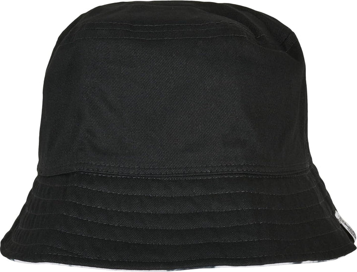Flexfit Batik Wende-Bucket Hat - Unisex Anglerhut für Damen &amp; Herren, eine Seite einfarbig Schwarz,
