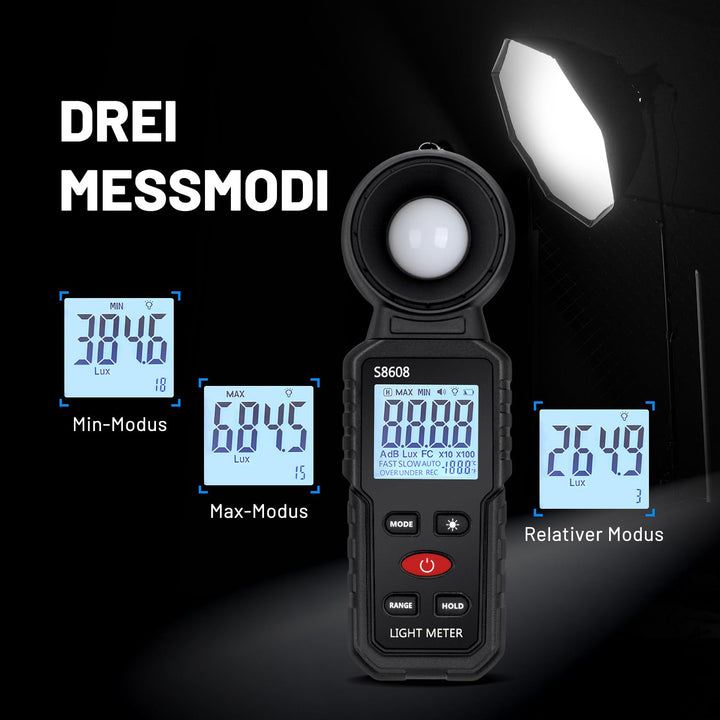 Mcbazel Digital Luxmeter Photometer Belichtungsmesser Beleuchtungsstärke Lichtmesser mit LCD Display