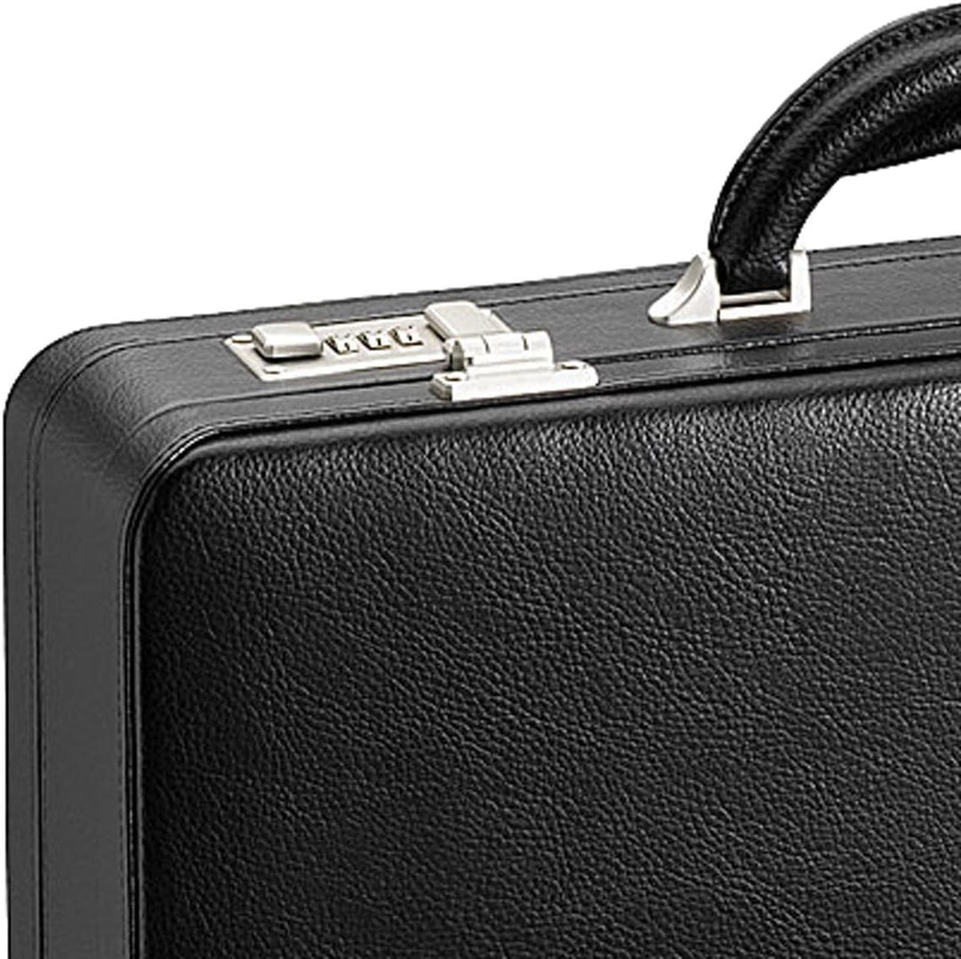 Bowatex Arbeitskoffer Aktenkoffer Kunstleder Koffer mit Dehnfalte Schwarz 46 cm