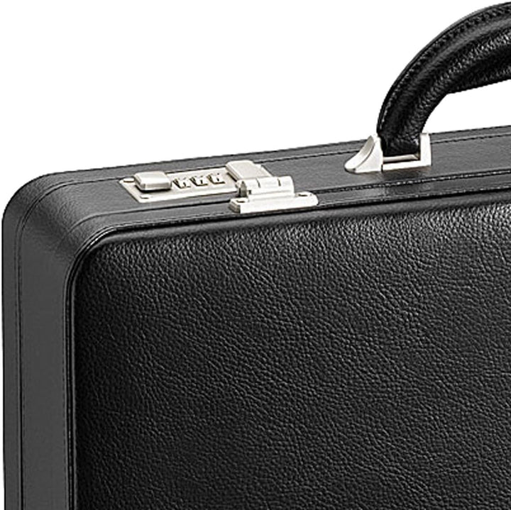 Bowatex Arbeitskoffer Aktenkoffer Kunstleder Koffer mit Dehnfalte Schwarz 46 cm