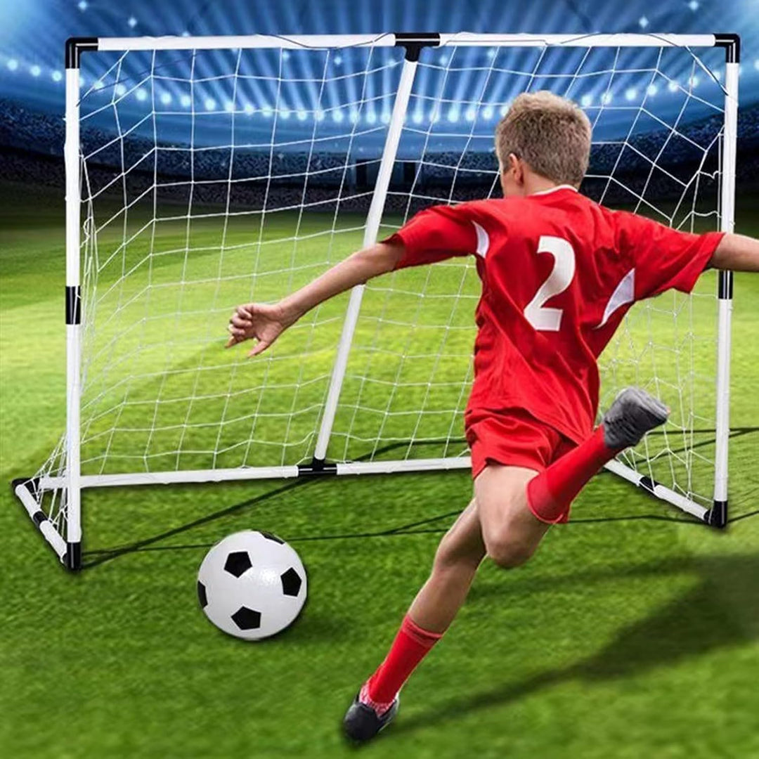 Tragbares Fussballtor - Einseitiges Rebound-Fussballtor Mit Netz, Aufblasbarem Fussball Und Luftpump
