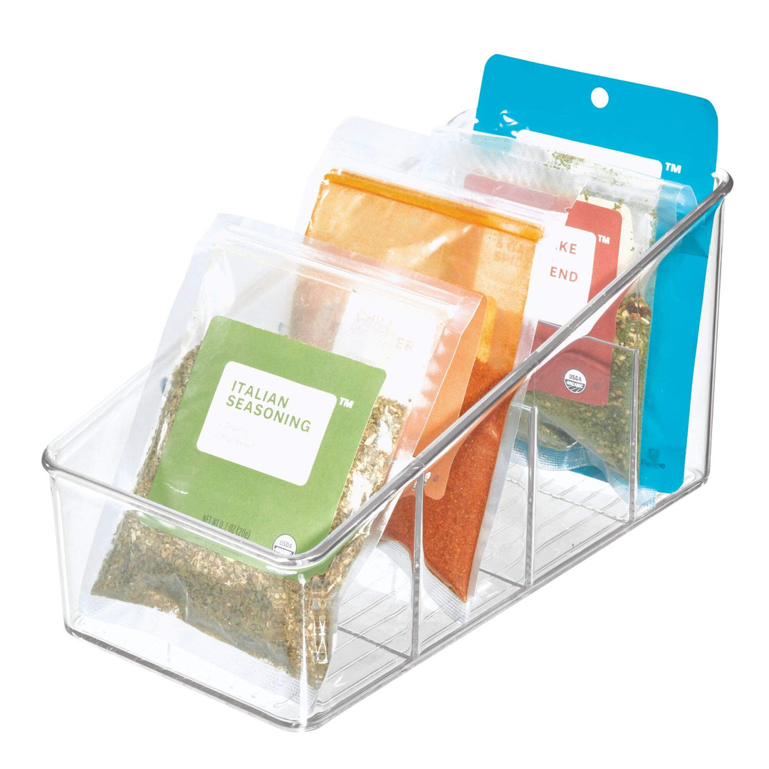 iDesign Aufbewahrungsbox mit 4 Fächern, grosse Vorratsdose aus BPA-freiem Kunststoff, Küchenorganize