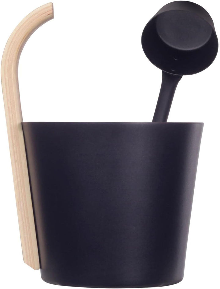 Aznever Saunakübel Und Schöpfkelle Set, 7L Eimer Aus Hitzebeständigem Aluminium, Mit Einem Holzgriff