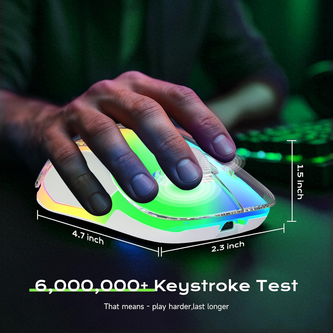 memzuoix LED Kabellose Maus – Wiederaufladbare 2.4G Optische Maus mit Magnetischer Abdeckung, Sanfte