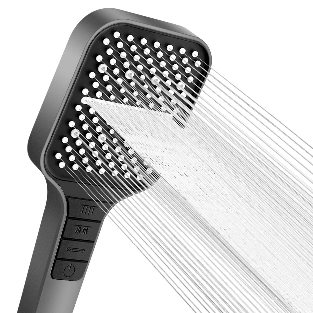 VEHHE Duschkopf, 7 Strahlarten Duschkopf Regendusche mit Stopptaste, Duschkopf Wassersparend, Einhan