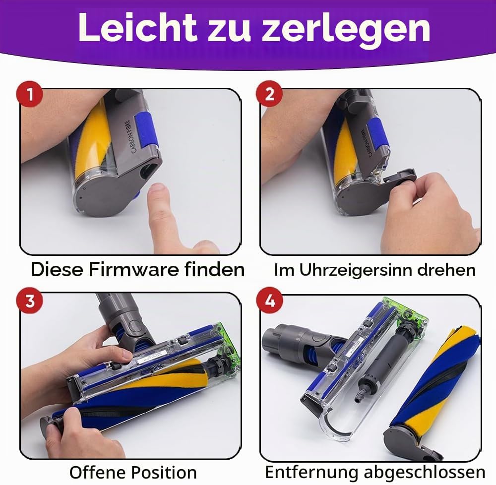 V12 Slim Softwalze Bürste für Dyson V12 Detect Slim/Digital Slim LED-Leuchten Ersatzteile, Elektrisc