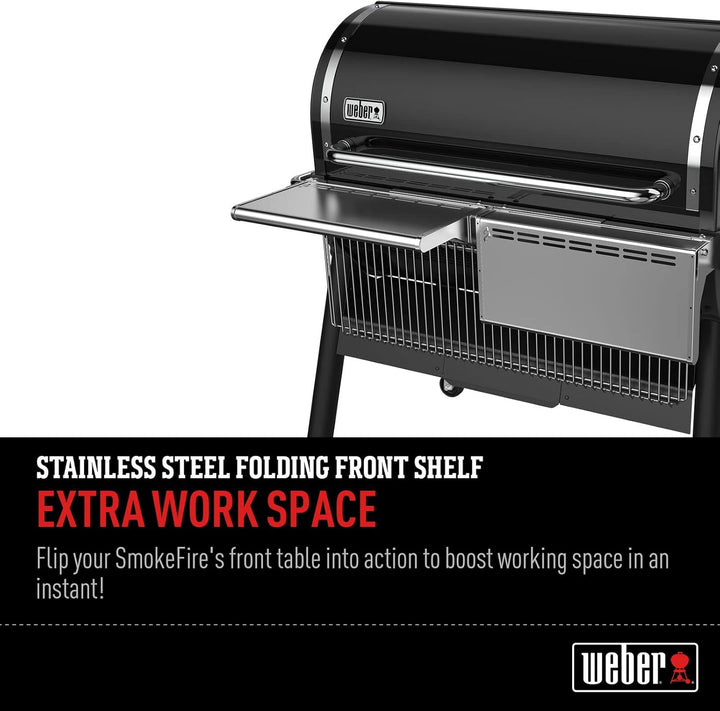 Weber SmokeFire EX6 - EPX6 Fronttisch - abklappbar, zusätzliche Ablagefläche für Grillgut, einfache