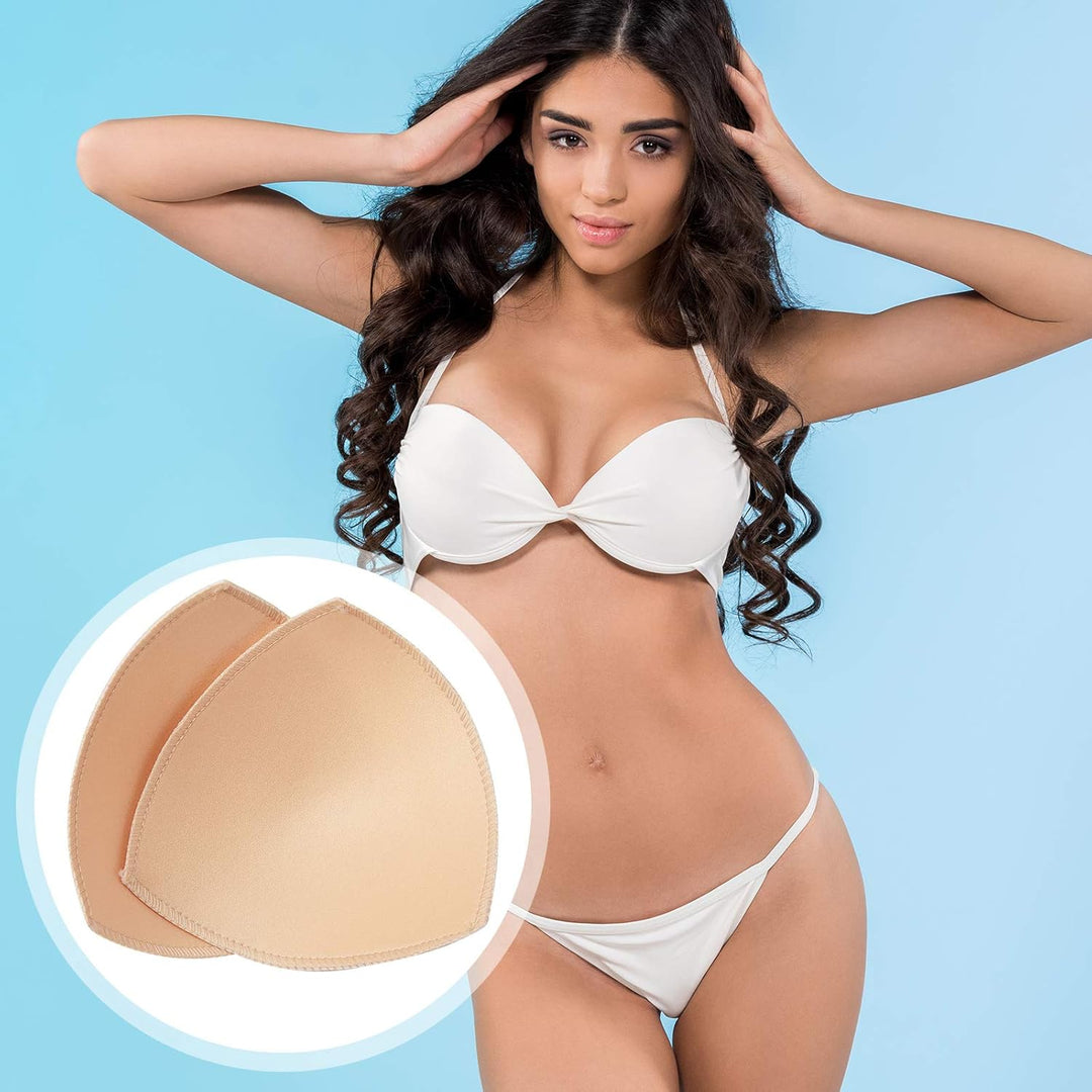 Geyoga 12 Paar Triangle Sport BH Einsätze Push Up Brust BH Einsatz Pads abnehmbar M Nude Farbe, M Nu